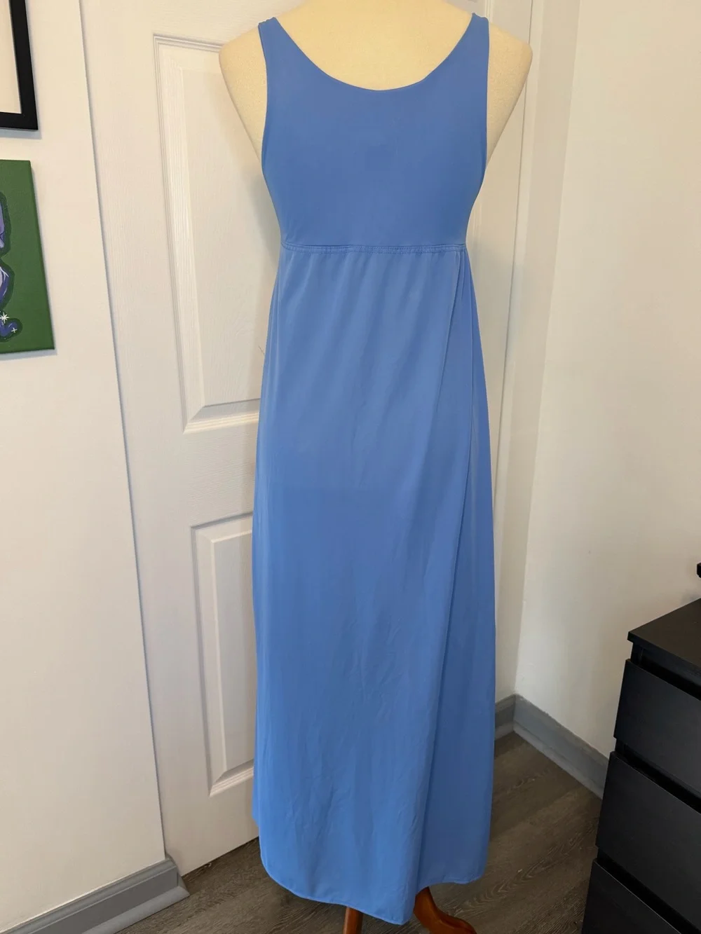 Vintage 70s Mr. Jac Jr Martin Marks Cornflower Blue Maxi Nightgown Loungewear - Picture 4 of 10